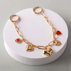 A215. Gold Heart Handbag Charms